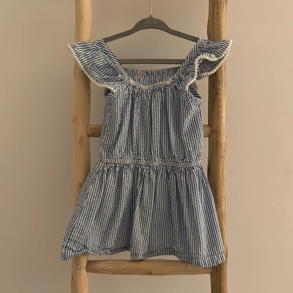 Striped Ruffle Sleeve Tunic Dress - Picture 2 of 2